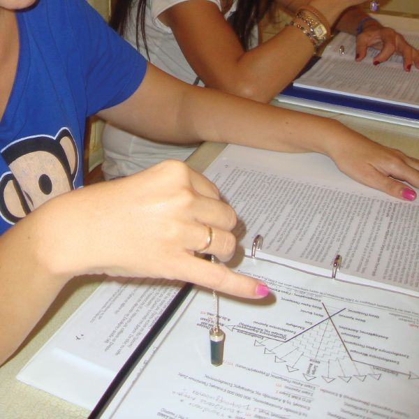 Students during a dowsing seminar